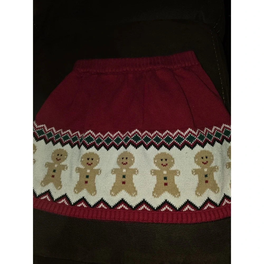 Gymboree Christmas cabin gingerbread man sweater skirt size‎ 6